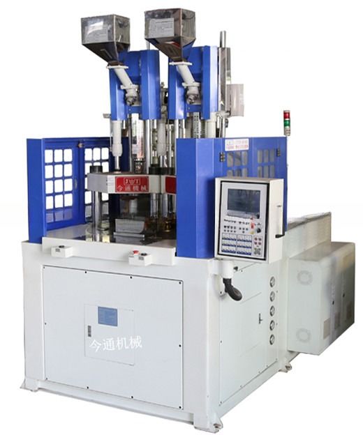PP çift renkli bıçak sapı dikey plastik enjeksiyon kalıplama makinesi JTT-550 2V-3R